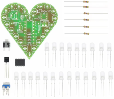 Bausatz,Herz,LED,Platine,Elektronik,rot,IC,DIY,Kit,Heart