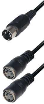 DIN Y-Kabel 1x Stecker - 2x Kupplung - 5-polig