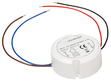 LED-Trafo elektronisch, 0,5-12W, 230V auf 12V, Ø55x23mm, rund