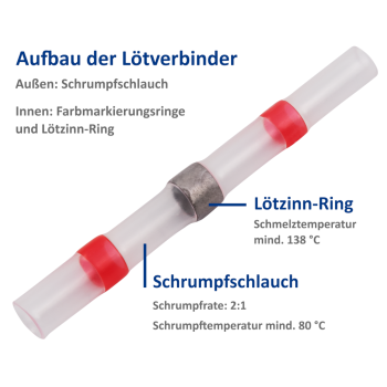 Lötverbinder rot - 0,5 - 1 qmm