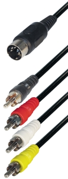 Adapter 4x Cinch auf 5-polig DIN Stecker mit Widerstand