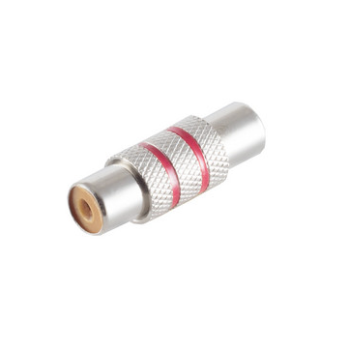 Cinch Doppelkupplung / Adapter - Metall - rote Kennringe