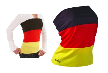 Deutschland Fan - Shirt Top / Mini Größe L - schwarz rot gold