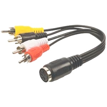 Adapter,DIN,Cinch,RCA,4,Kupplung,Stecker,Verbindungskabel