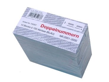 Doppelnummern,Block,Nummernblock