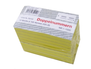 Doppelnummern,Block,Nummernblock