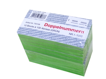 Doppelnummern,Block,Nummernblock