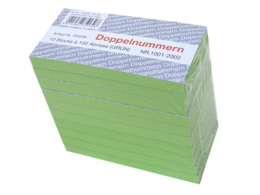 Doppelnummern,Block,Nummernblock