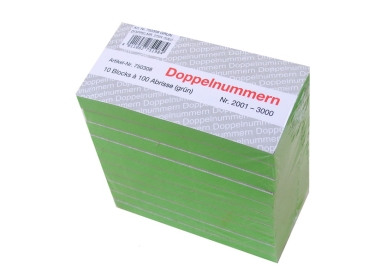 Doppelnummern,Block,Nummernblock