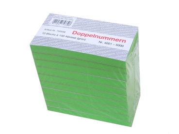 Doppelnummern,Block,Nummernblock