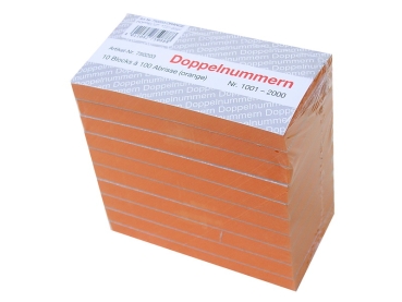 Doppelnummern,Block,Nummernblock