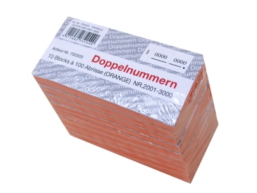 Doppelnummern,Block,Nummernblock