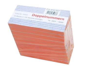 Doppelnummern,Block,Nummernblock