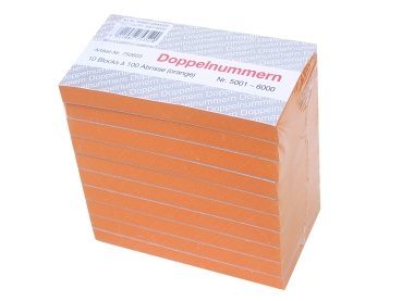 Doppelnummern,Block,Nummernblock