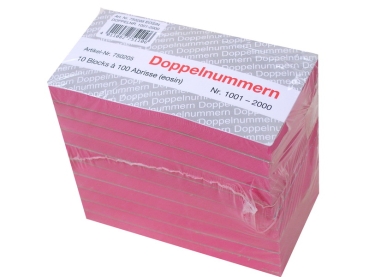 Doppelnummern,Block,Nummernblock