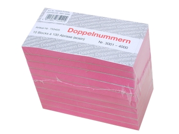 Doppelnummern,Block,Nummernblock