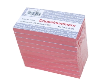 Doppelnummern,Block,Nummernblock