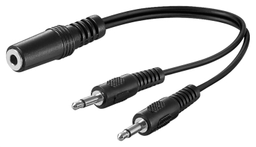 Klinke Adapter Kabel 2 Stecker mono 1 Kupplung stereo 3,5 mm