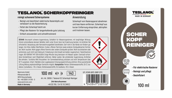 Teslanol Scherkopfreiniger Spray