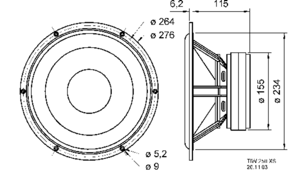 VISATON - High-End Tieftöner TIW 250XS - 8 Ohm - Lautsprecher - Bass