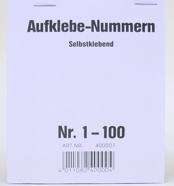 Aufklebenummern für Verlosung, Tombola