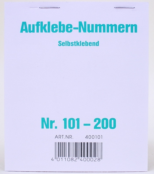 Aufklebenummern für Verlosung, Tombola