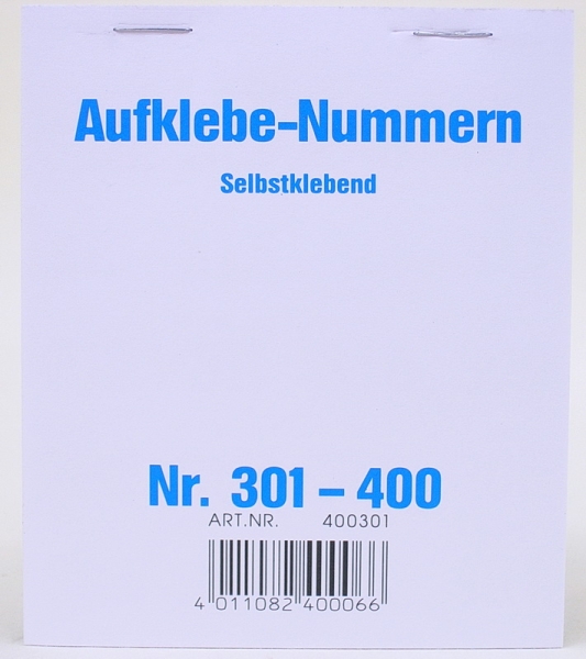 Aufklebenummern für Verlosung, Tombola