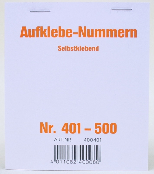 Aufklebenummern für Verlosung, Tombola