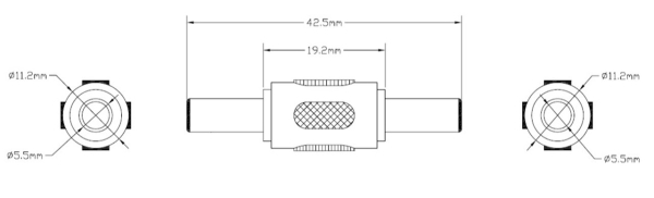 DC Doppelkupplung / Stecker / Muffe / Verbinder - 5,5 x 2,1 mm