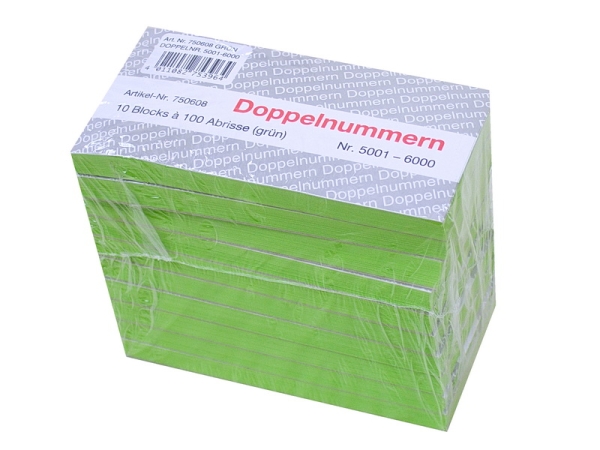 Doppelnummern,Block,Nummernblock