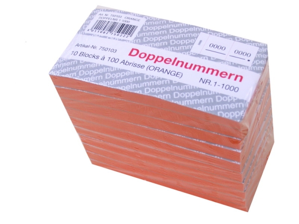 Doppelnummern,Block,Nummernblock