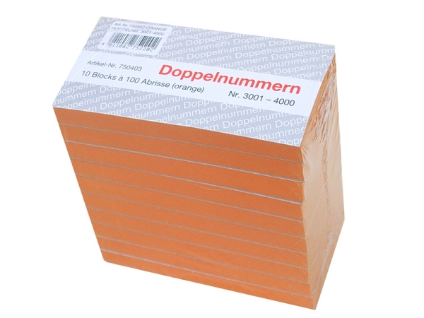 Doppelnummern,Block,Nummernblock