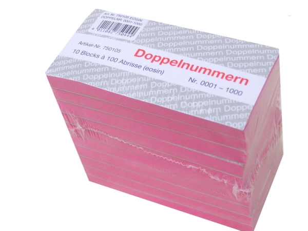 Doppelnummern,Block,Nummernblock