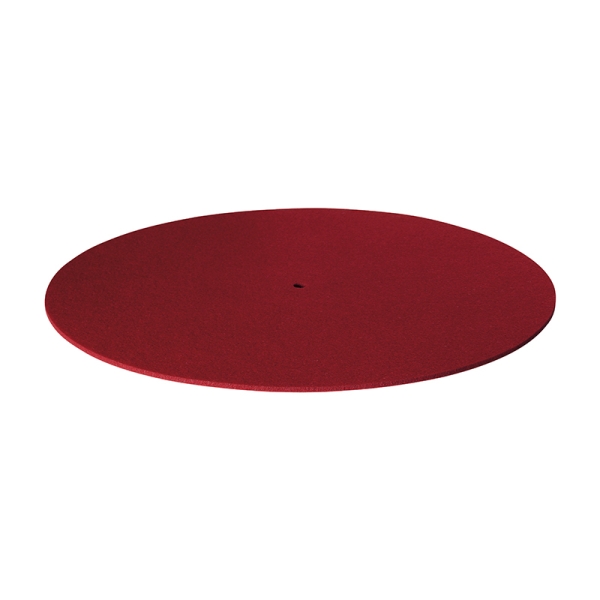 Plattentellerauflage, Slip Mat aus Filz - Dynavox rot