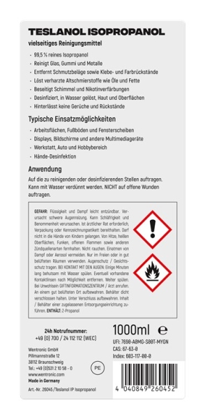 Teslanol Aktivreiniger - Isopropanol