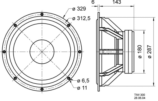 VISATON - High-End Tieftöner TIW 300 - 8 Ohm - Lautsprecher - Bass