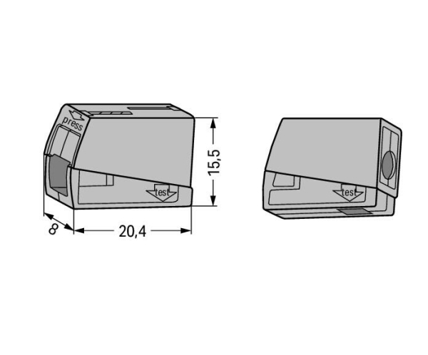 WAGO 224-101 Leuchtenklemme Steckklemme, Anschlussklemme