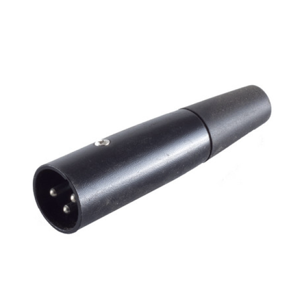 XLR-Stecker schwarz, Knickschutz, Metall